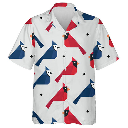 Little Red Cardinal Bird Red And Blue Hawaiian Shirt, Hawaiian Shirt Gift, Christmas Gift