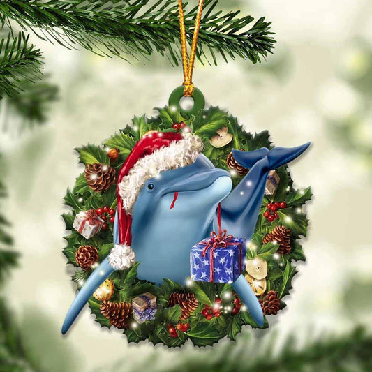 Dolphin And Christmas Gift For Her Gift For Him Gift For Dolphin Lover Ornament, Christmas Gift,Christmas Decoration