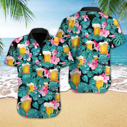 Cheer Nice Beer Tropical Design Hawaiian Shirt, Hawaiian For Gift