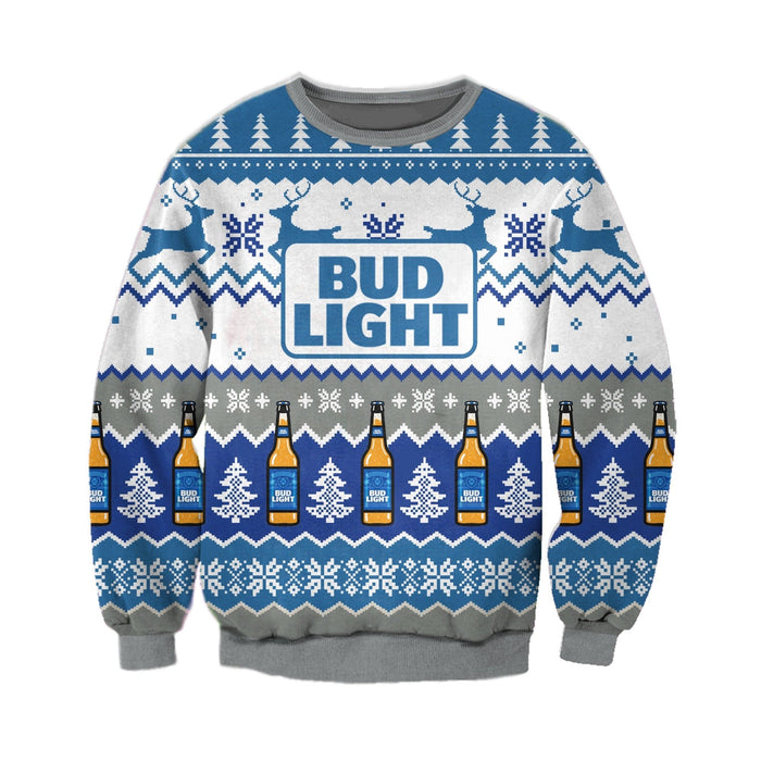 Bud Light Knitting Pattern 3D Print Ugly Sweater Hoodie All Over Printed,Christmas Gift,Gift Christmas 2022
