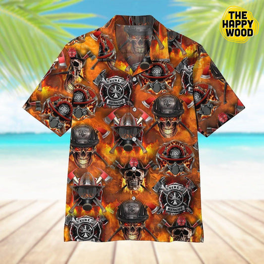 Skull Comhraiceoir Dóiteáin 3D Léine Haváís Haváí, Bronntanas Léine Haváís, Bronntanas Nollag