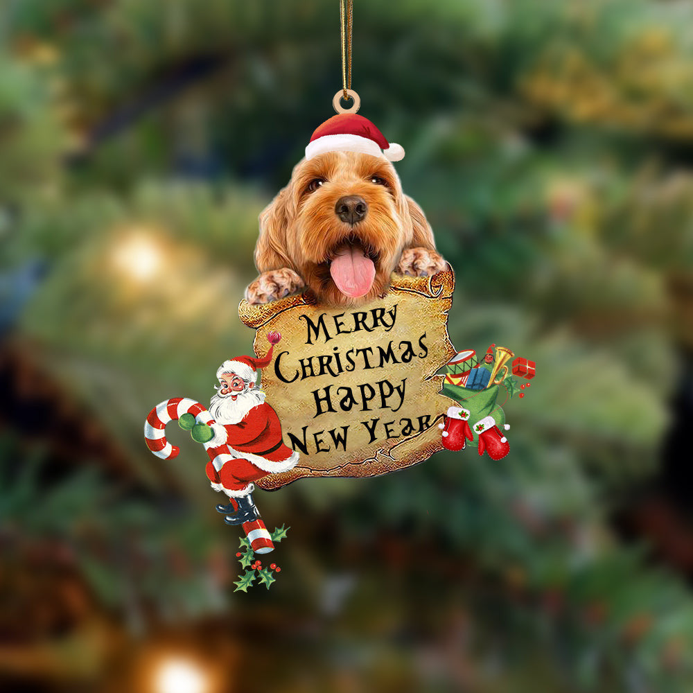 Cockapoo-Christams & New Year Two Sided Christmas Plastic Hanging Ornament, Christmas Gift, Christmas Decoration