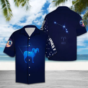 Aries Horoscope Starlight Zodiac Sign Hawaiian Shirt, Hawaiian For Gift