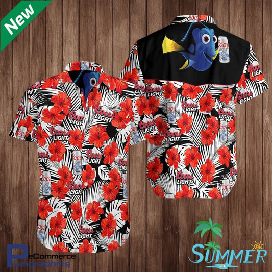 Dory Coors Light Hawaiian Aloha Shirt Hawaiian Shorts Beach Short Shirt, Hawaiian Shirt Gift, Christmas Gift