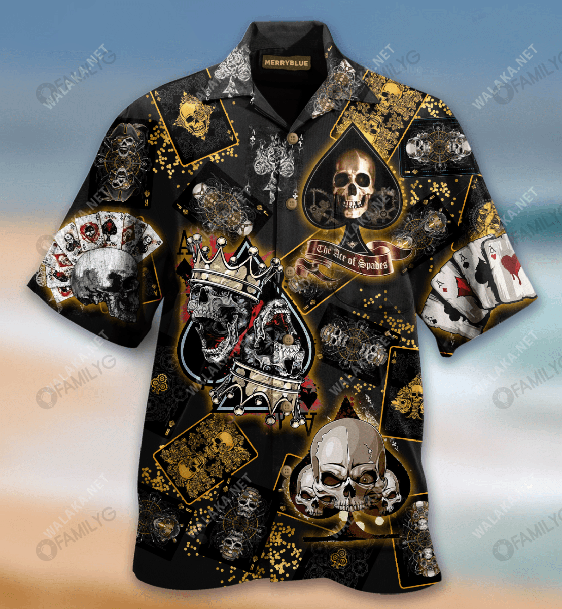 Poker Skull Contúirteacha Léine Haváís Unisex, Bronntanas Léine Haváís, Bronntanas Nollag