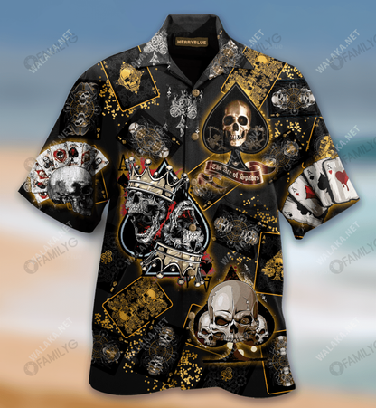 Poker Skull Contúirteacha Léine Haváís Unisex, Bronntanas Léine Haváís, Bronntanas Nollag