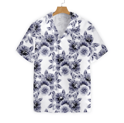 Bláth Dubh Ar Phatrún Cúlra Bán Léine haváíais, Haváis Don Bronntanas