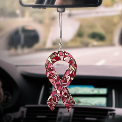 Breast Cancer Car Hanging Ornament, Christmas Ornament Gift, Christmas Gift, Christmas Decoration