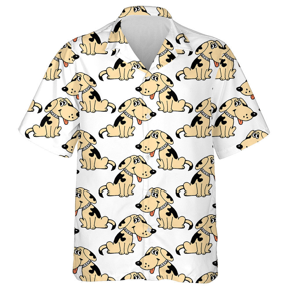 Multicolored Naughty Puppies Dogs In Cartoon Background Hawaiian Shirt, Hawaiian Shirt Gift, Christmas Gift