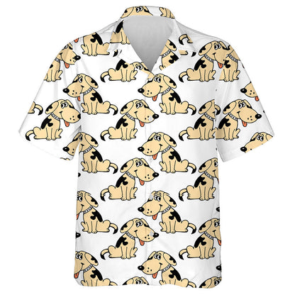 Multicolored Naughty Puppies Dogs In Cartoon Background Hawaiian Shirt, Hawaiian Shirt Gift, Christmas Gift