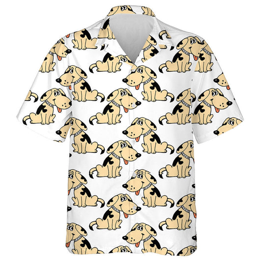 Multicolored Naughty Puppies Dogs In Cartoon Background Hawaiian Shirt, Hawaiian Shirt Gift, Christmas Gift