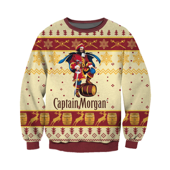 Captain Morgan Knitting Pattern 3D Print Ugly Sweater Hoodie All Over Printed,Christmas Gift,Gift Christmas 2022