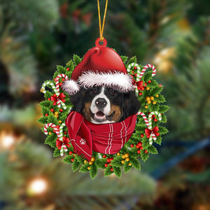 Bernese Mountain Dog-Xmas Bandana Hanging Christmas Plastic Hanging Ornament, Christmas Ornament Gift, Christmas Gift, Christmas Decoration