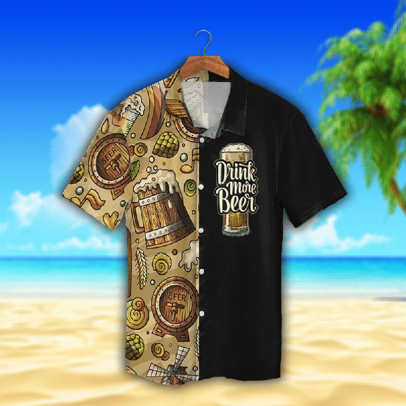 Drink More Beer Hawaiian Shirt_Hawaiian Shirt Gift, Christmas Gift