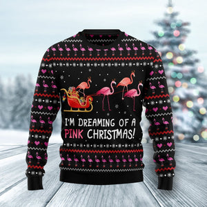 Flamingo I’m dreaming of a Pink Christmas Ugly Christmas Sweater 3D All Over Print, Gift Christmas 2024