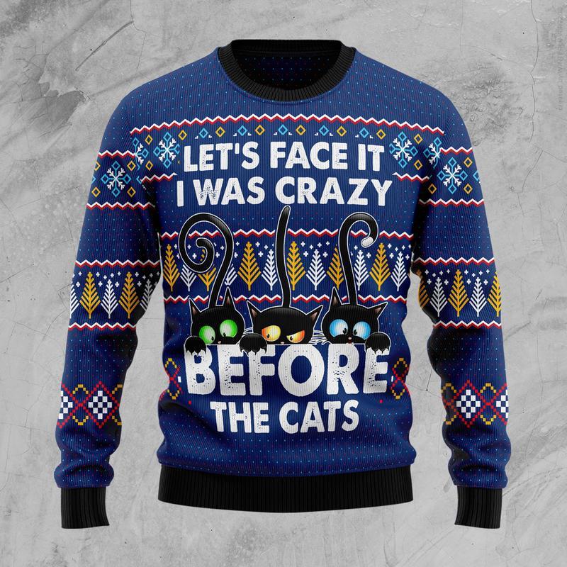 Crazy Cat Ugly Christmas Sweater,Christmas Ugly Sweater,Christmas Gift,Gift Christmas 2022