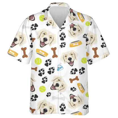 Smiling Dog Golden Retriever With Dog Stuff Hawaiian Shirt, Hawaiian Shirt Gift, Christmas Gift