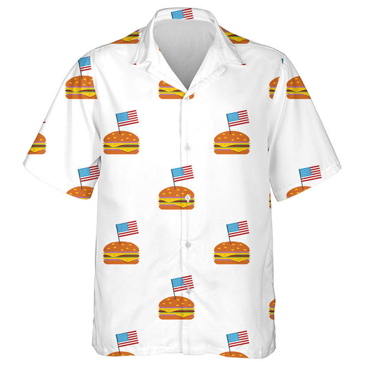 Hamburger Cáis Delicious Le Patrún Bratach Mion-Mheiriceánach Léine Haváís, Bronntanas Léine Haváís, Bronntanas Nollag