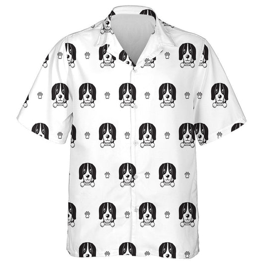Cartoon Character Beagle Dog Black And White Hawaiian Shirt, Hawaiian Shirt Gift, Christmas Gift