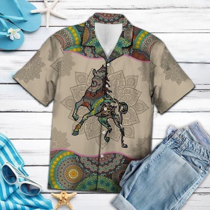 Find Horse Mandala Hawaiian Shirt_ Hawaiian Shirt Gift, Christmas Gift