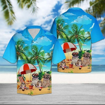 Beach Hawaii Lhasa Apso Hawaiian Shirt,Hawaiian Shirt Gift, Christmas Gift