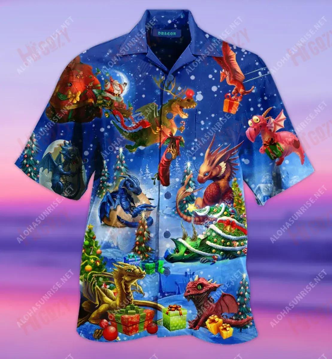 Laethanta Saoire na Nollag Dragon World Short Léinte Haváís Laethanta Saoire Léinte Haváise Léinte Haváís Saincheaptha Léinte haváíais do Mhná, Bronntanas Léine Haváís, Bronntanas Nollag