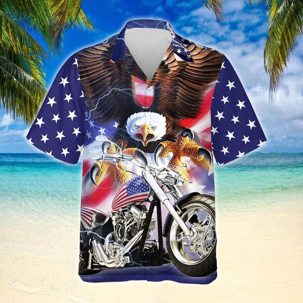 Born To Ride American Eagle Dearadh Gluaisrothar Léine Haváí, Bronntanas Léine Haváíais, Bronntanas Nollag