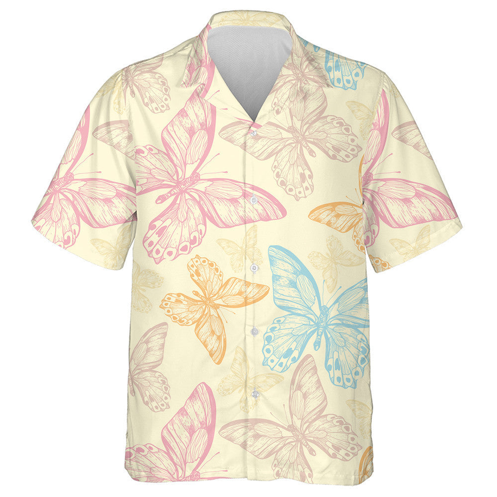 Féileacáin Ildaite Eitilte Ar Chúlra Buí Léine Haváí, Bronntanas Léine Haváí, Bronntanas Nollag