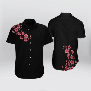 Japanese Aesthetic Sakura Cherry Blossom Pattern Hawaiian Shirt,Hawaiian Shirt Gift, Christmas Gift