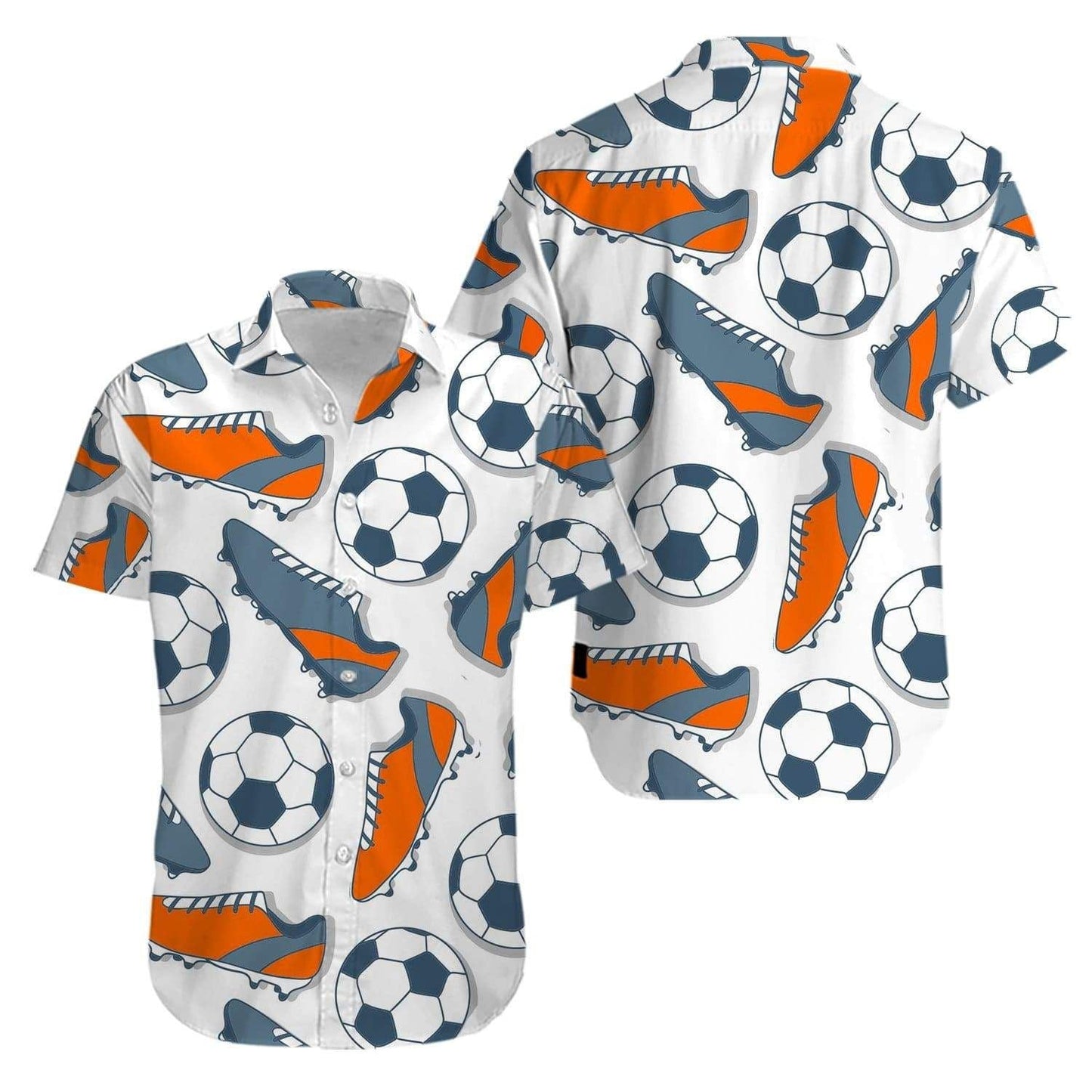 Soccer Football Icon On White Design Hawaiian Shirt,Hawaiian Shirt Gift, Christmas Gift