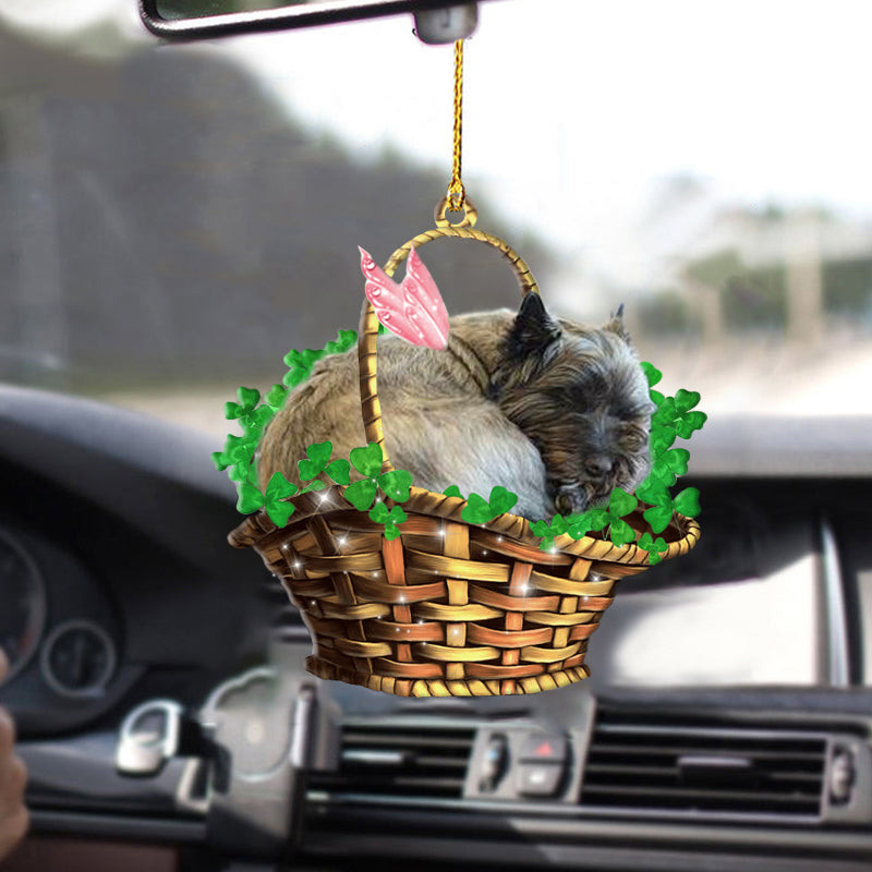 Cairn Terrier-Sleeping Lucky Fairy-Two Sided Car Hanging Ornament, Christmas Decoration