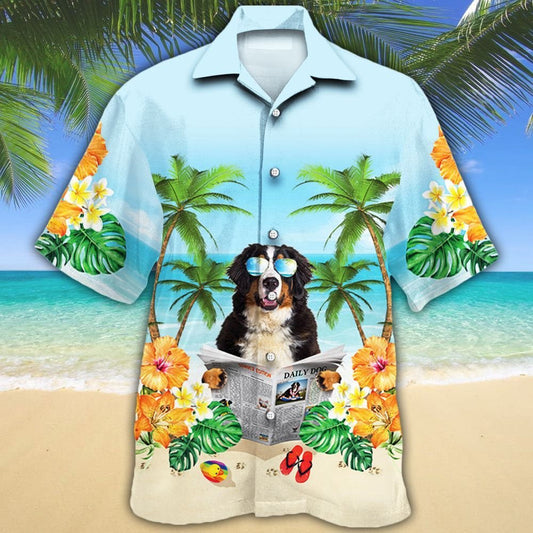 Léann Bernese Mountain Nuachtán Lovers Madraí Léine Haváís Trá Samhraidh, Bronntanas Léine Haváís, Bronntanas Nollag