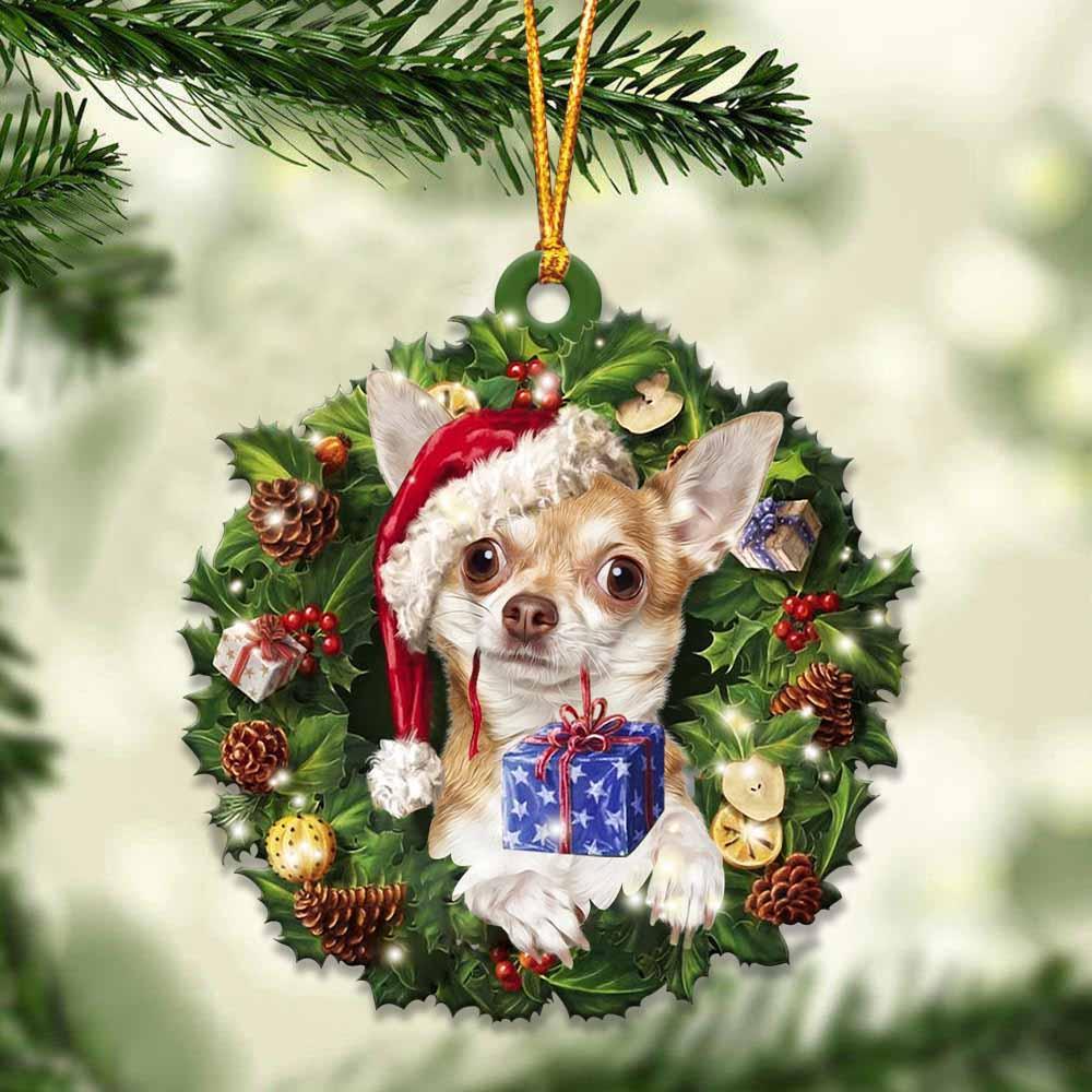 Chihuahua And Christmas Gift For Her Gift For Him Gift For Chihuahua Lover Ornament, Christmas Gift,Christmas Decoration