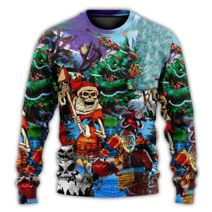 Christmas Skull And Christmas Scary Ugly Christmas Sweater, Christmas Gift, Gift Christmas 2024