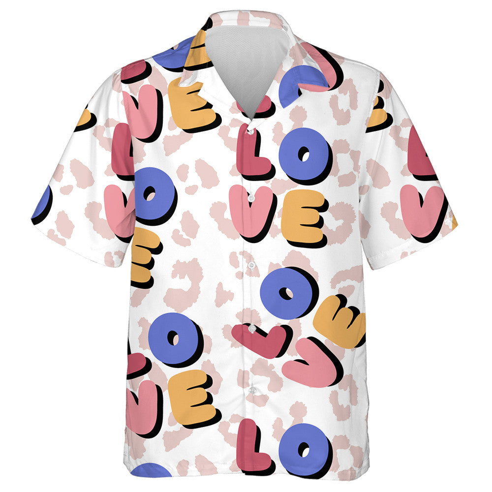 Retro Love Surface And Leopard Skin Hawaiian Shirt,Hawaiian Shirt Gift, Christmas Gift