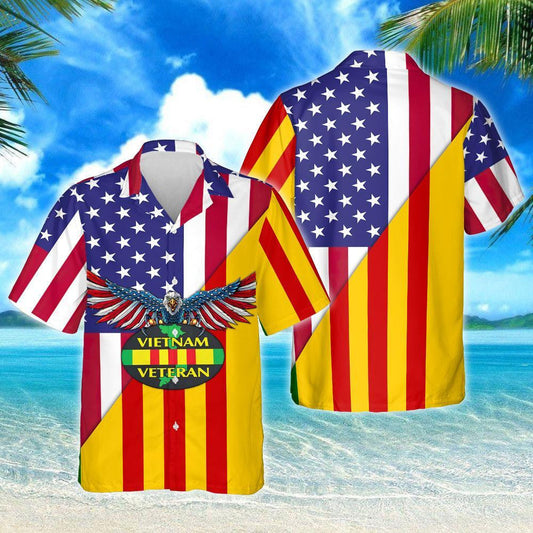 Proud To Be A Vietnam Veteran Design Hawaiian Shirt,Hawaiian Shirt Gift, Christmas Gift