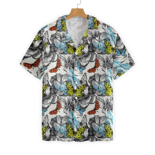 Signs Of Heaven Flying Butterflies Design Hawaiian Shirt,Hawaiian Shirt Gift, Christmas Gift