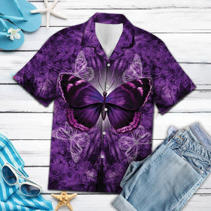 Appealing Purple Butterfly Queen Themed Hawaiian Shirt, Hawaiian For Gift