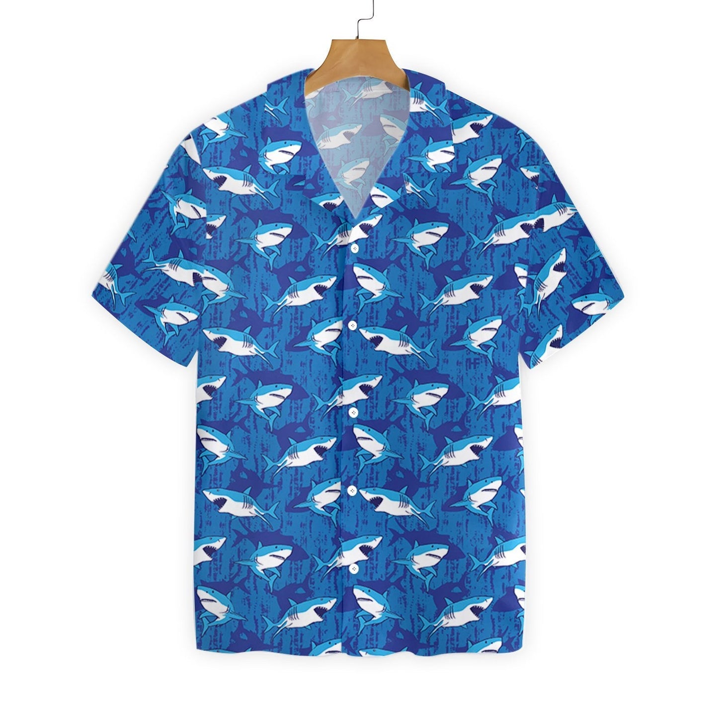 Shark Pattern Blue Theme Nice Design Hawaiian Shirt,Hawaiian Shirt Gift, Christmas Gift