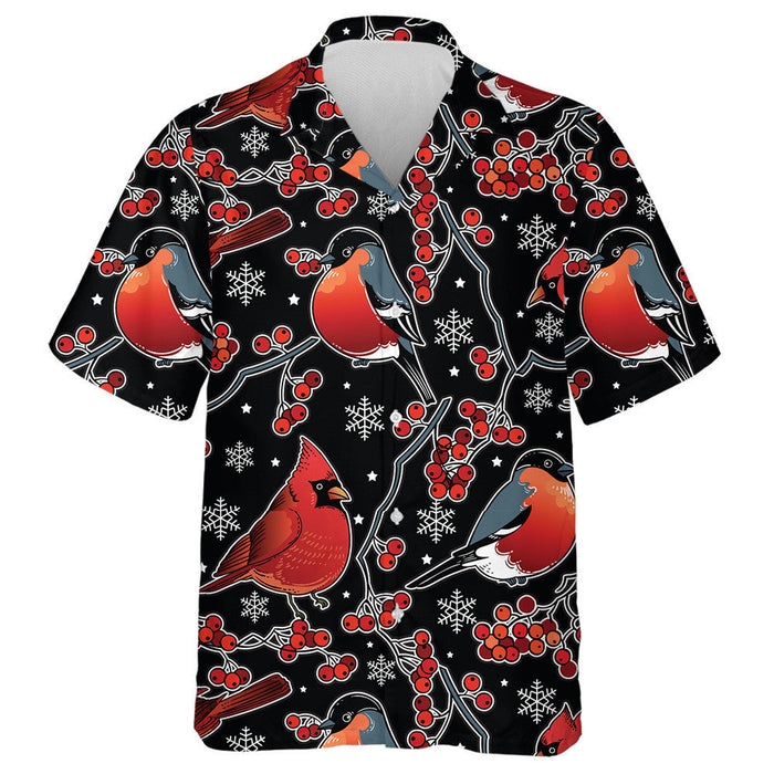 Watercolor Red Cardinal Beautiful Retro Christmas Hawaiian Shirt, Hawaiian Shirt Gift, Christmas Gift