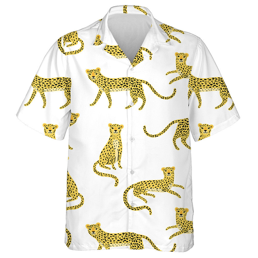 Gleoite Cartún Liopard Ar Chúlra Bán Léine Haváís, Bronntanas Léine Haváí, Bronntanas Nollag