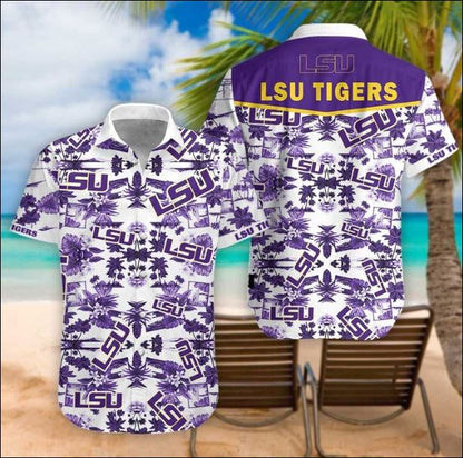 Lsu Tigers Tropical Hawaiian Shirt, Hawaiian Shirt Gift, Christmas Gift