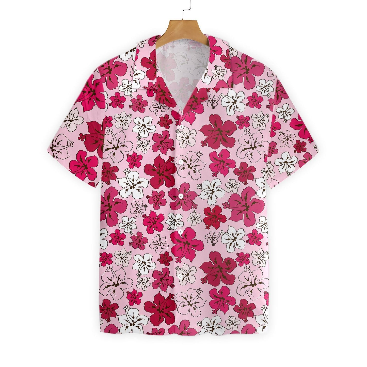 Red Flower On Pink Background Design Hawaiian Shirt,Hawaiian Shirt Gift, Christmas Gift