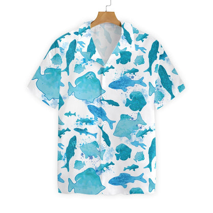 Fish Water Color Pattern V1 Design Hawaiian Shirt,Hawaiian Shirt Gift, Christmas Gift