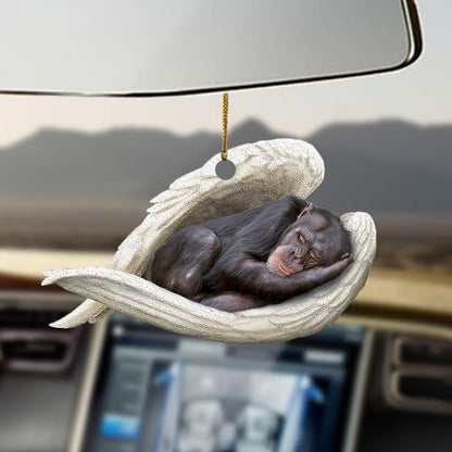 Chimpanzee Sleeping Angel Ornament, Christmas Gift, Christmas Decoration