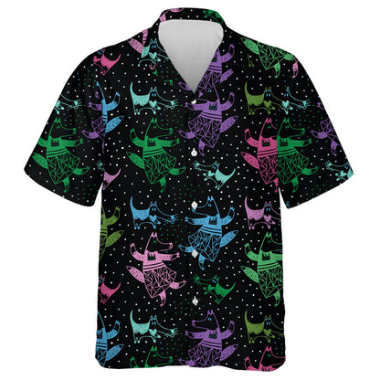 Funny Fox And Dog In Cartoon Background Hawaiian Shirt, Hawaiian Shirt Gift, Christmas Gift