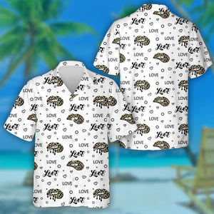 Wild African Leopard With Kissing And Biting Lips Hawaiian Shirt, Hawaiian Shirt Gift, Christmas Gift