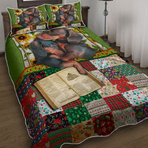 Dachshund Couple Christmas. Dog Lover Quilt Bedding Set Bedroom Set Bedlinen 3D,Bedding Christmas Gift,Bedding Set Christmas