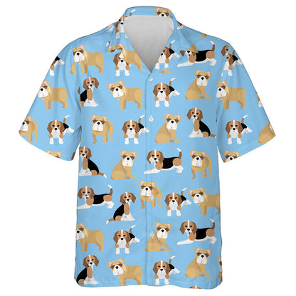 Bulldog Agus Beagle ar Chúlra Gorm Léine Haváí, Haváis mar Bhronntanas