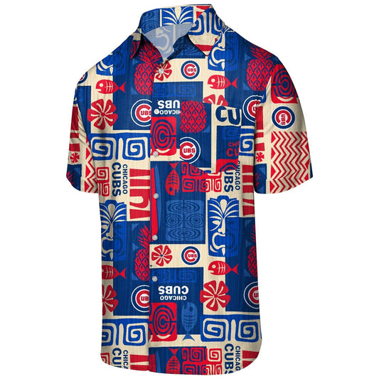 Chicago Cubs Vintage Ornament Hawaiian Shirt_Hawaiian Shirt Gift, Christmas Gift